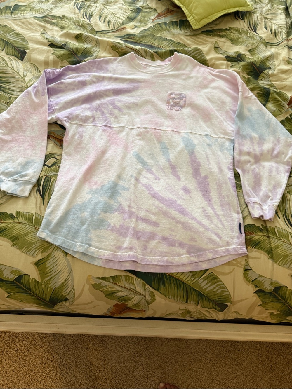 Disney Spirit Jersey Pastel Tie-Dye Long Sleeve Tee - Lavender & Light Blue
